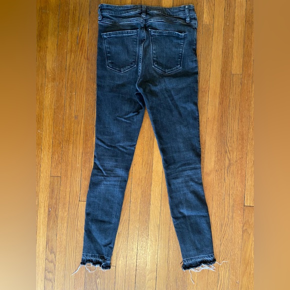 Dark Gray Zara Skinny Jeans with Frayed Hem in Size 6 - Picture 4 of 9